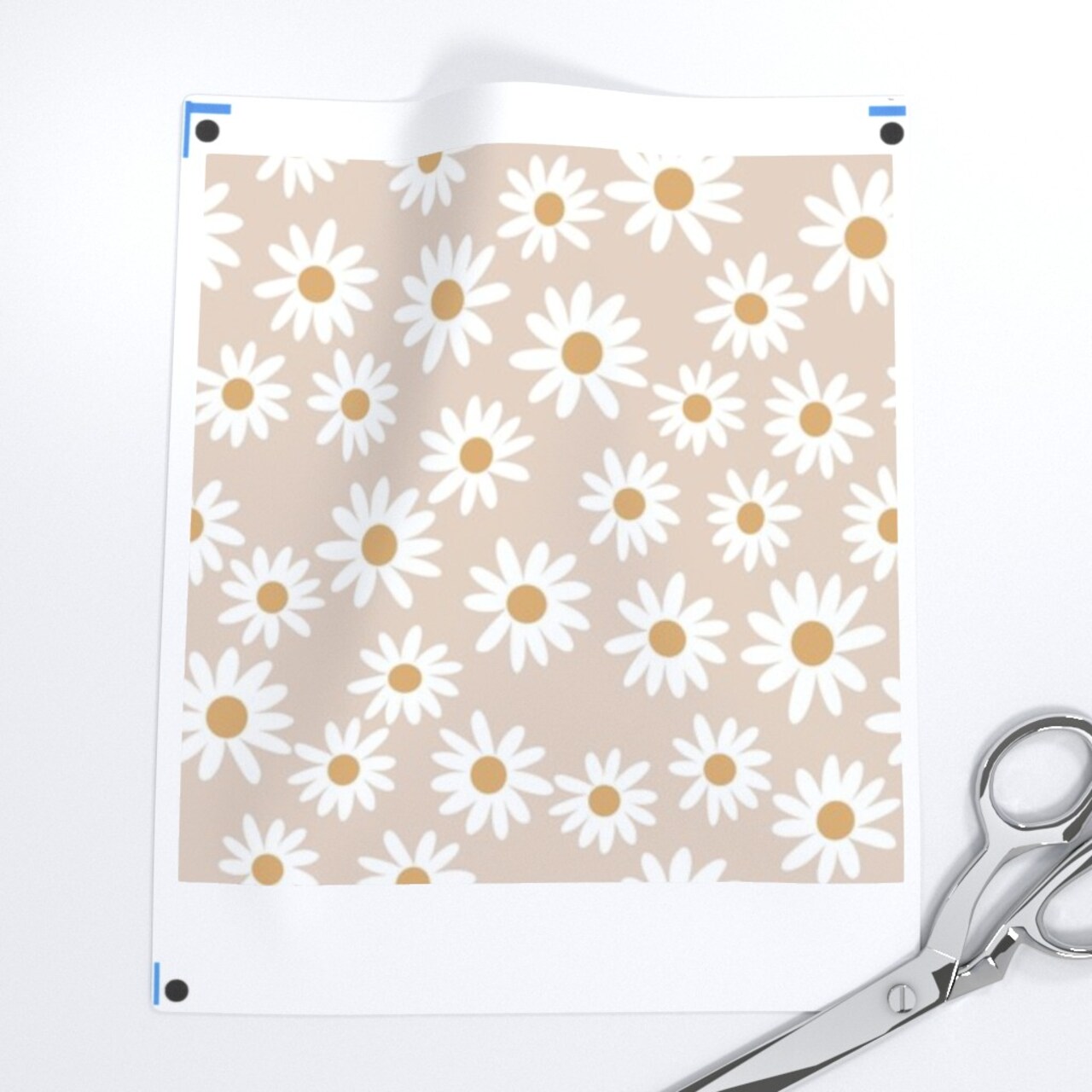 Daisy Print Daisies Spring Girl Earthy Tan Vintage Flowers Floral Trendy Custom Pre-pasted Wallpaper by Spoonflower Pre-Pasted Wallpaper 2FT Wide